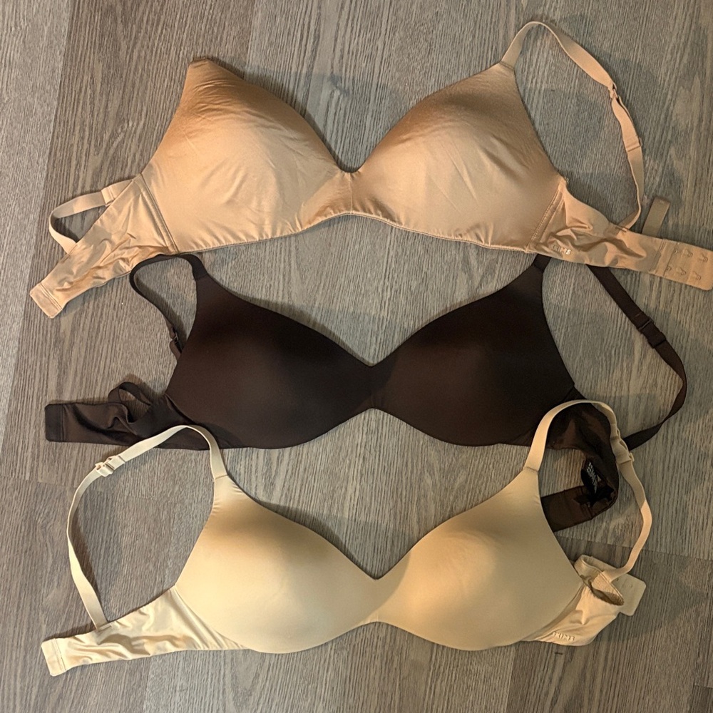 SKIMS Seamless Bra Trio - Black and Tan